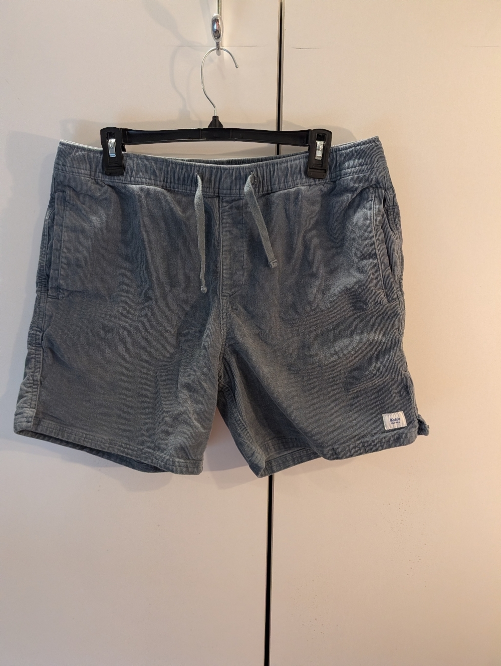 Katin Mens Large Casual Drawstring Corduroy Shorts - Slate Blue